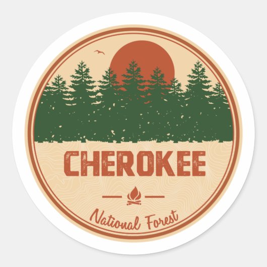 Sticker Rond Forêt nationale de Cherokee (Devant)