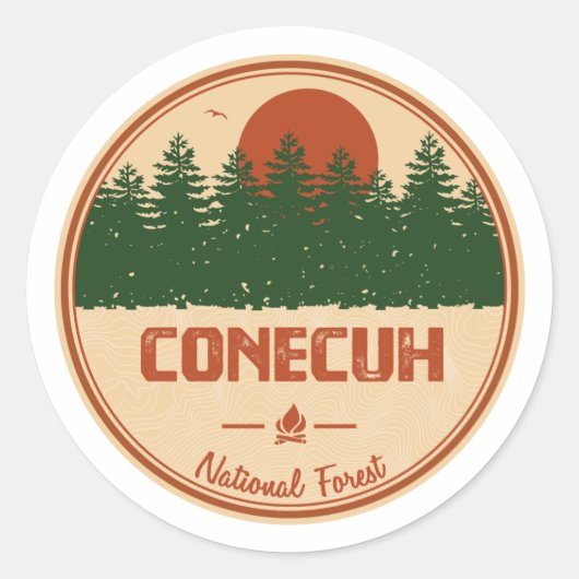 Sticker Rond Forêt nationale de Conecuh (Devant)