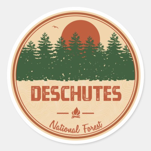 Sticker Rond Forêt nationale de Deschutes (Devant)