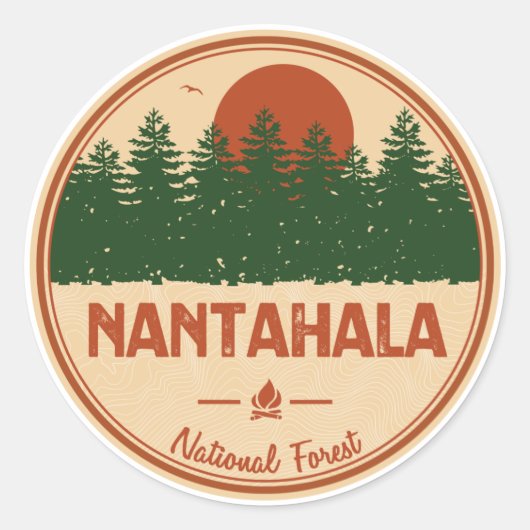 Sticker Rond Forêt nationale de Nantahala (Devant)