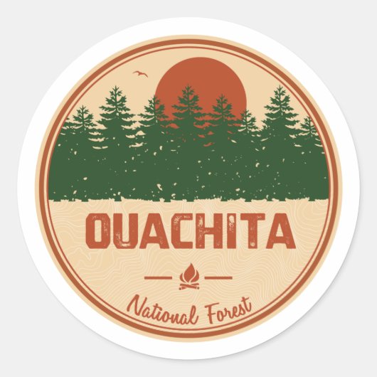 Sticker Rond Forêt nationale de Ouachita (Devant)