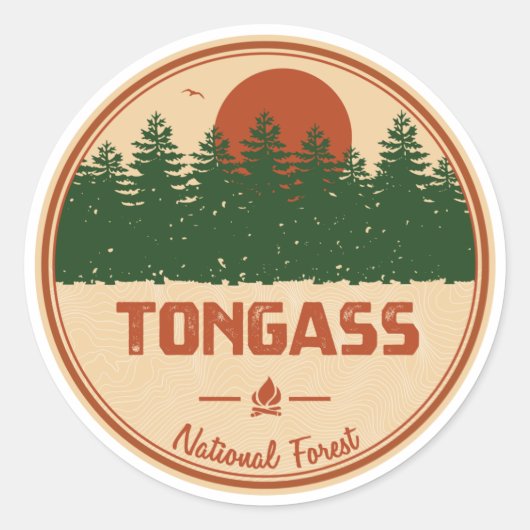 Sticker Rond Forêt nationale de Tongass (Devant)