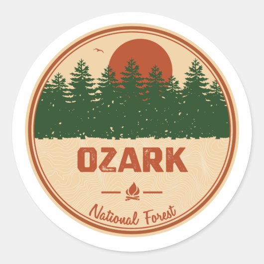 Sticker Rond Forêt nationale d'Ozark (Devant)