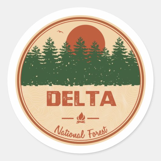 Sticker Rond Forêt nationale du delta (Devant)