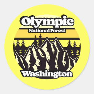Sticker Rond Forêt nationale olympique, Washington