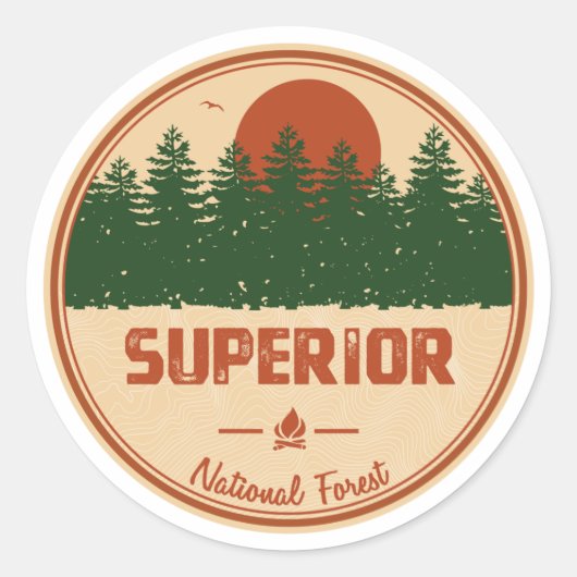 Sticker Rond Forêt nationale supérieure (Devant)