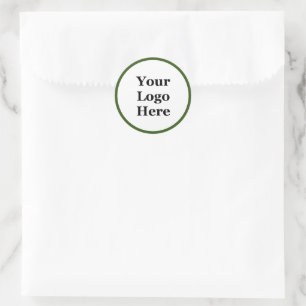 Sticker Rond Forêt promotionnelle Vert et blanc Votre logo ici