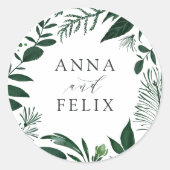 Sticker Rond Forêt sauvage | Mariage botanique (Devant)