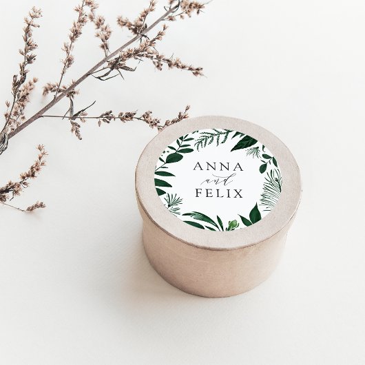 Sticker Rond Forêt sauvage | Mariage botanique