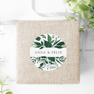 Sticker Rond Forêt sauvage   Mariage botanique personnalisé