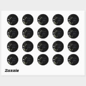 Sticker Rond Forêt sauvage Mariage noir (Feuille)
