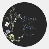 Sticker Rond Forêt sauvage Mariage noir (Devant)