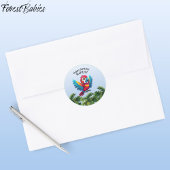 Sticker Rond Forêt tropicale Jungle Macaw Safari Perroquet 🦜