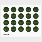 Sticker Rond Forêt vert et or polyvalent (Feuille)