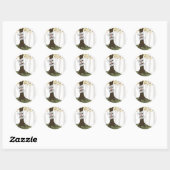 Sticker Rond Forêt Woodland Automne Mariage (Feuille)