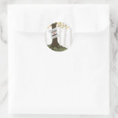 Sticker Rond Forêt Woodland Automne Mariage (Sac)