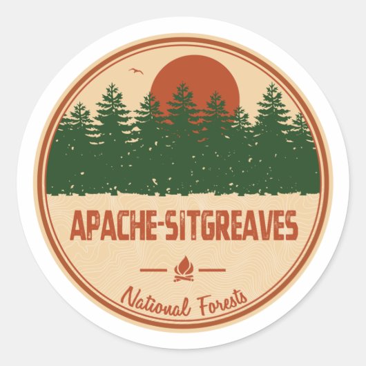 Sticker Rond Forêts nationales Apache-Sitgreaves (Devant)