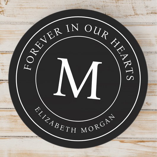 Sticker Rond Forever in our Heart Funeral Memorial Modern
