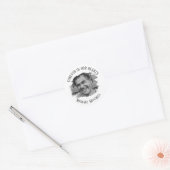 Sticker Rond Forever In Our Hearts Brushed Photo Funeral (Enveloppe)