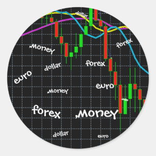 Sticker Rond Forex, money, euro, dollar