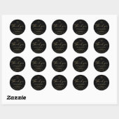 Sticker Rond Forfait Black & Gold Business Logo Merci (Feuille)