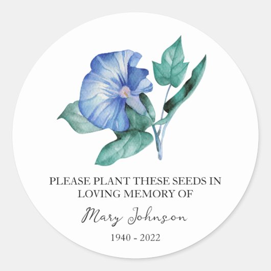 Sticker Rond Forfait de semence funéraire commémoratif du matin (Devant)