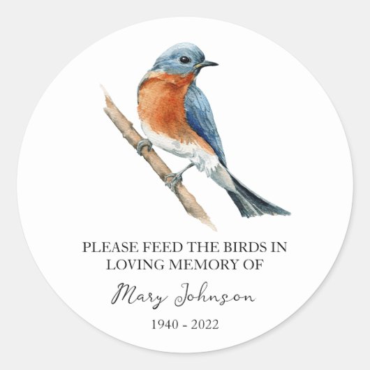 Sticker Rond Forfait de semences funéraires Bird Memorial (Devant)