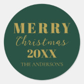 Sticker Rond Forfait Joyeux Noël Vert Vacances (Devant)