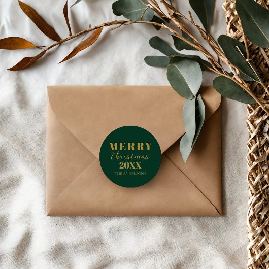 Sticker Rond Forfait Joyeux Noël Vert Vacances