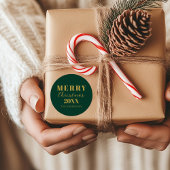 Sticker Rond Forfait Joyeux Noël Vert Vacances