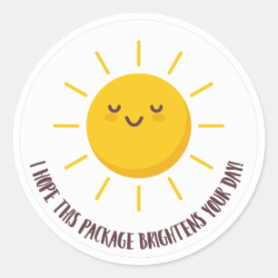 Sticker Rond Forfait Sun Illustrated Design Small Business