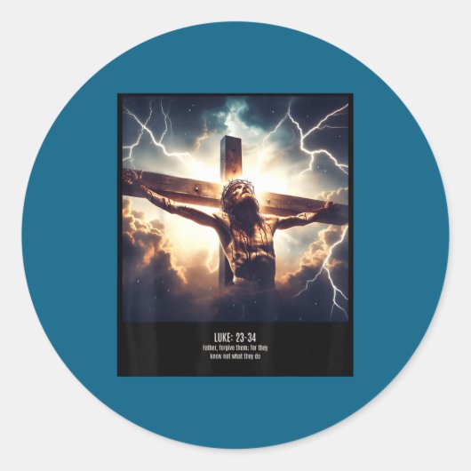 Sticker Rond Forgive Know Not What (Devant)