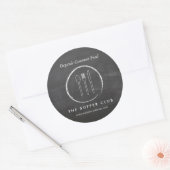 Sticker Rond FORK SPOON KNIFE CHALKBOARD Alimentation et restau (Enveloppe)