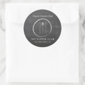 Sticker Rond FORK SPOON KNIFE CHALKBOARD Alimentation et restau (Sac)