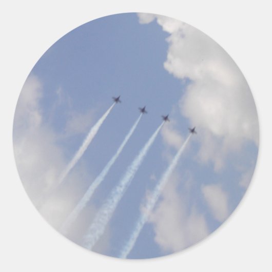 Sticker Rond Formation d'Airshow Military Jet (Devant)
