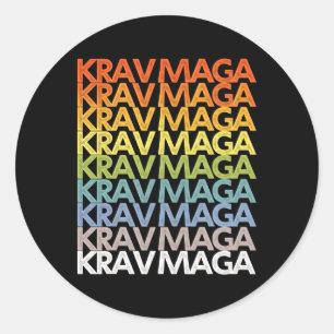 Sticker Rond Formation d'autodéfense Krav Mega Arts martiaux Fi