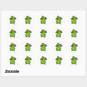 Sticker Rond Formation de grenouille à l'épaule avec cloches (Feuille)