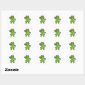Sticker Rond Formation de grenouille à l'épaule avec cloches (Feuille)