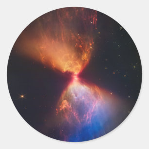 Sticker Rond Formation de protostar de JWST Hourglass