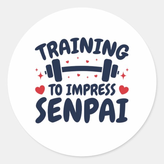 Sticker Rond Formation pour impressionner Senpai Anime entraîne (Devant)