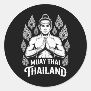Sticker Rond Formation Vintage de Muay Thai Thaïlande