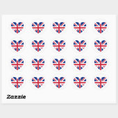 Sticker Rond Forme cardiaque Union Jack (Feuille)
