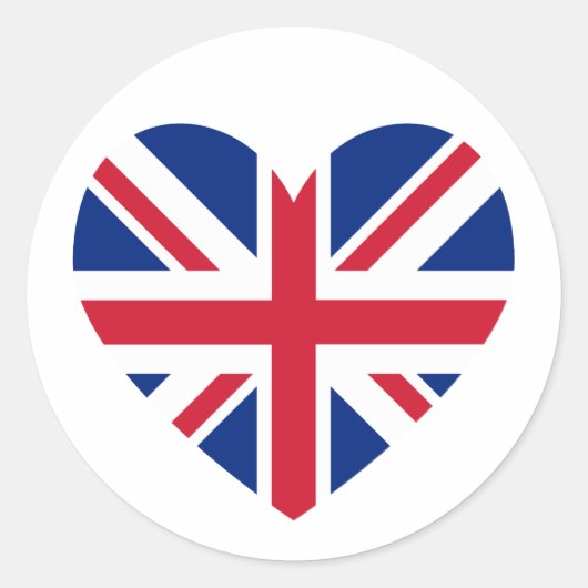 Sticker Rond Forme cardiaque Union Jack (Devant)
