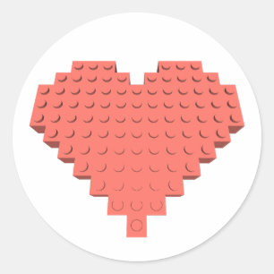 Sticker Rond Forme cardiaque Valentines