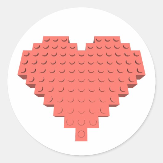 Sticker Rond Forme cardiaque Valentines (Devant)