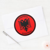 Sticker Rond Forme circulaire d'aigle noir albanais (Enveloppe)