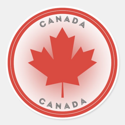 Sticker Rond Forme circulaire de feuille d'érable du Canada (Devant)