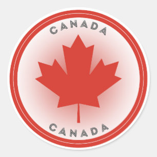 Sticker Rond Forme circulaire de feuille d'érable du Canada