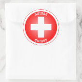 Sticker Rond Forme circulaire suisse Cross Suisse (Sac)