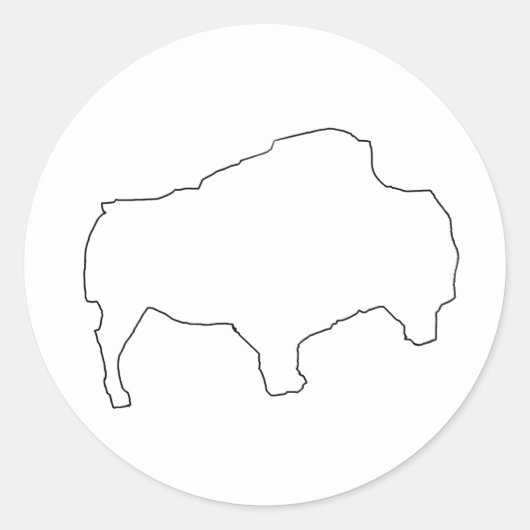 Sticker Rond Forme de Buffalo (Devant)